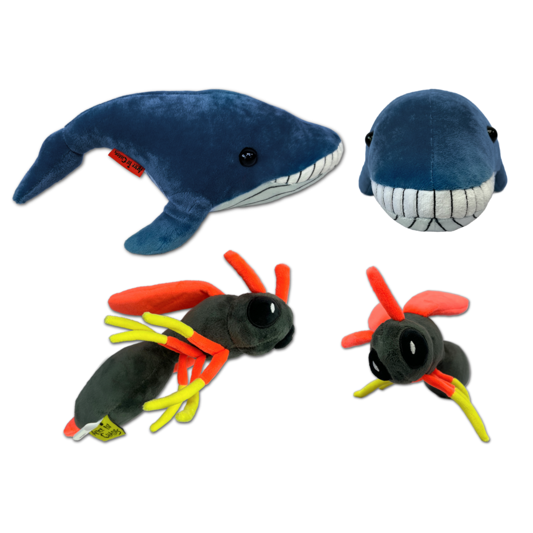 Custom Whale & Wasp Collectible Plushie Set