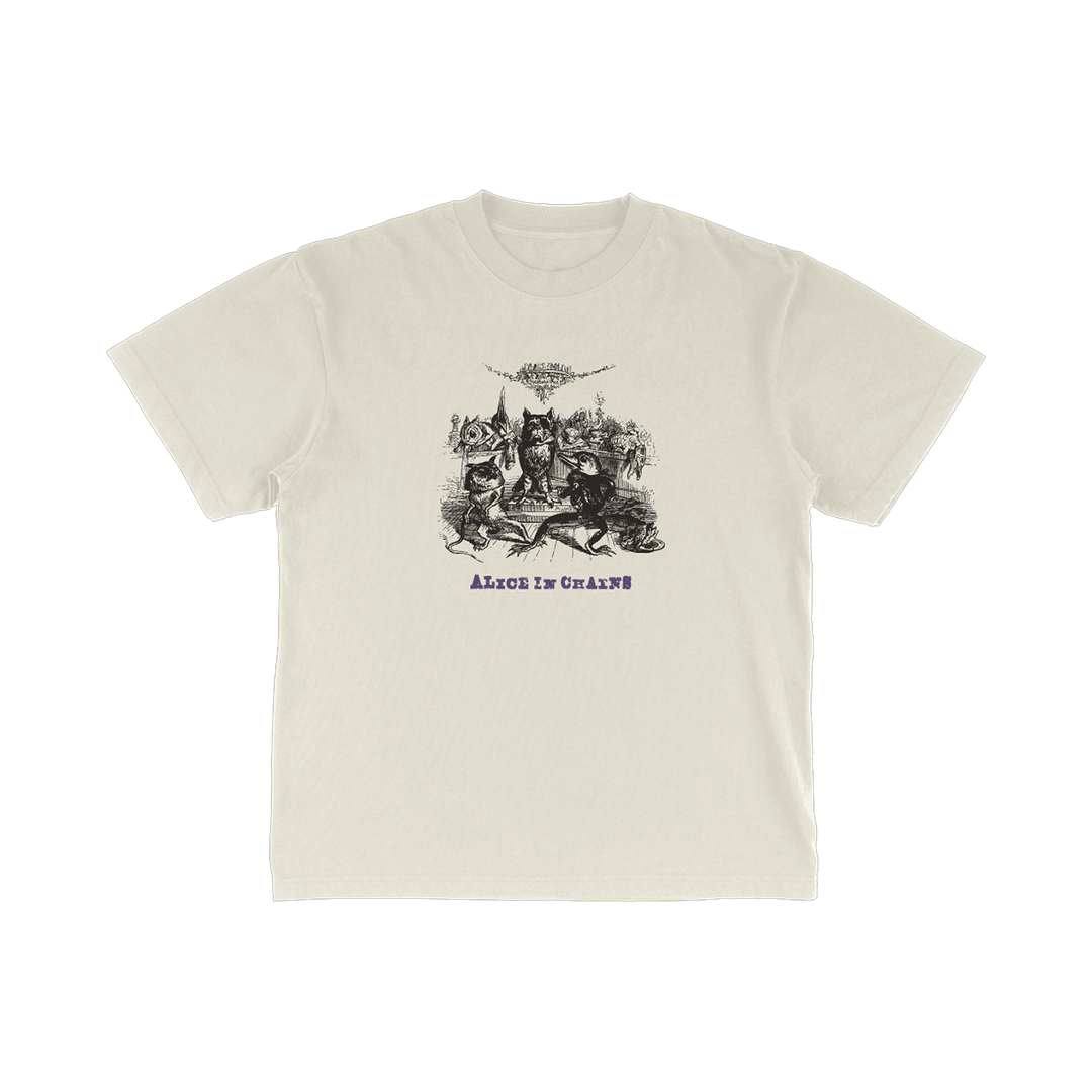 Cream dog tracklist t-shirt featuring black ink alice in chains album art from the official alice in chains merchandise