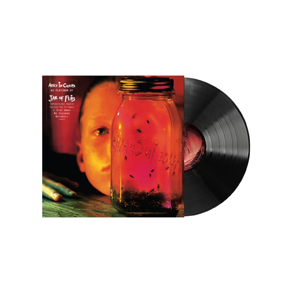 Album cover featuring a jar of flies and a partially visible face.